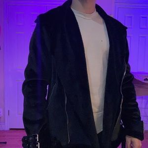 BOOHOO Man velvet motorcycle jacket